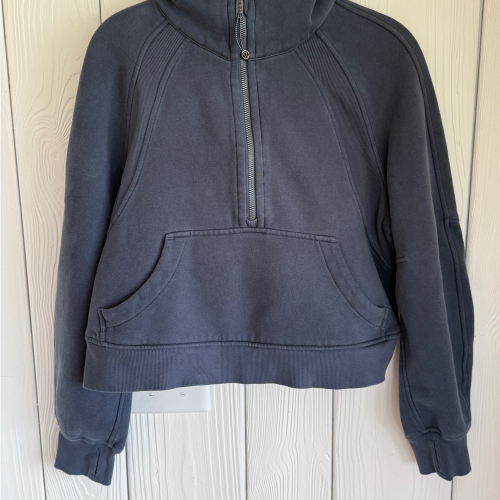 Lululemon Iron Blue Half-Zip Hooded Scuba size XS/S